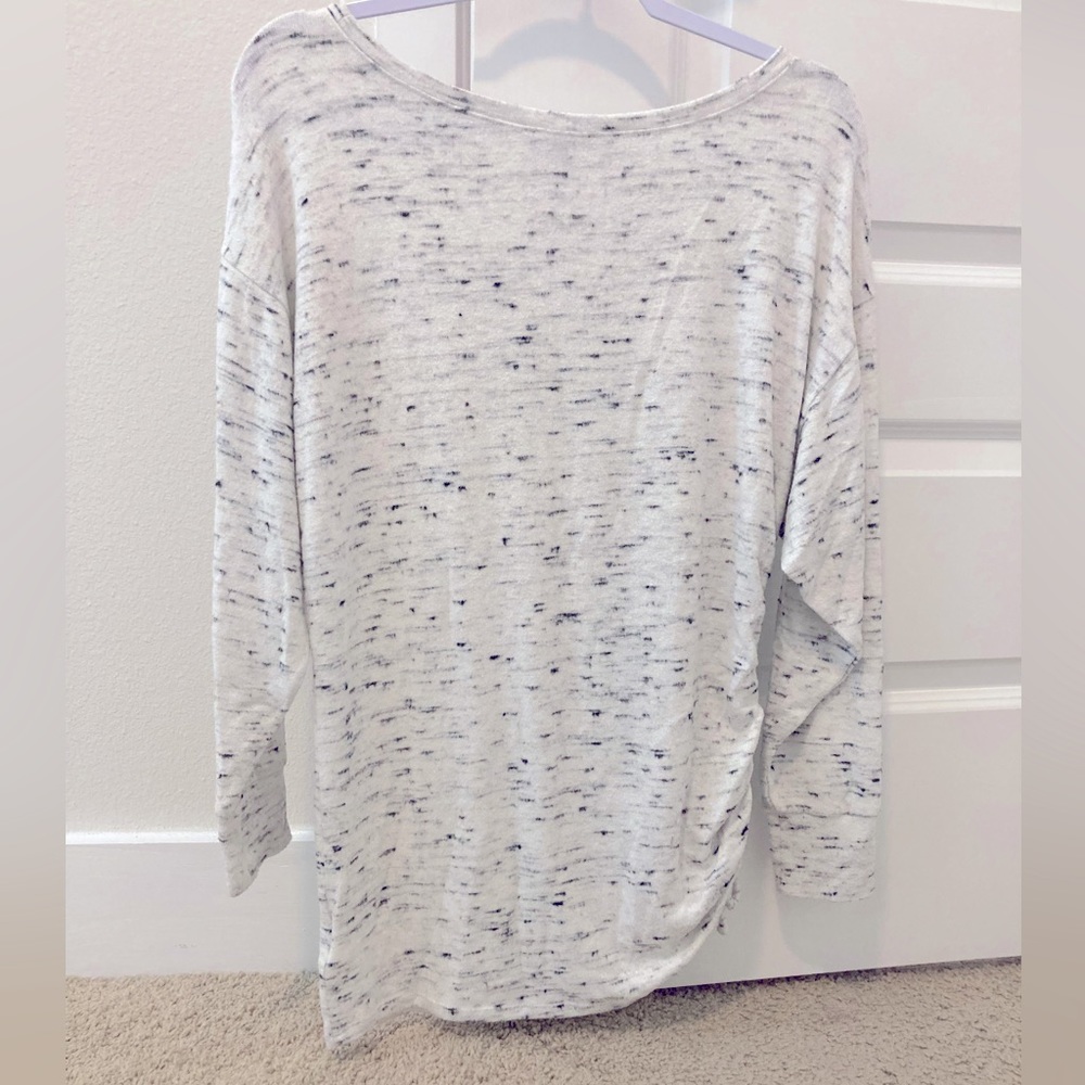 Express long sleeve rouched sweater black and white small